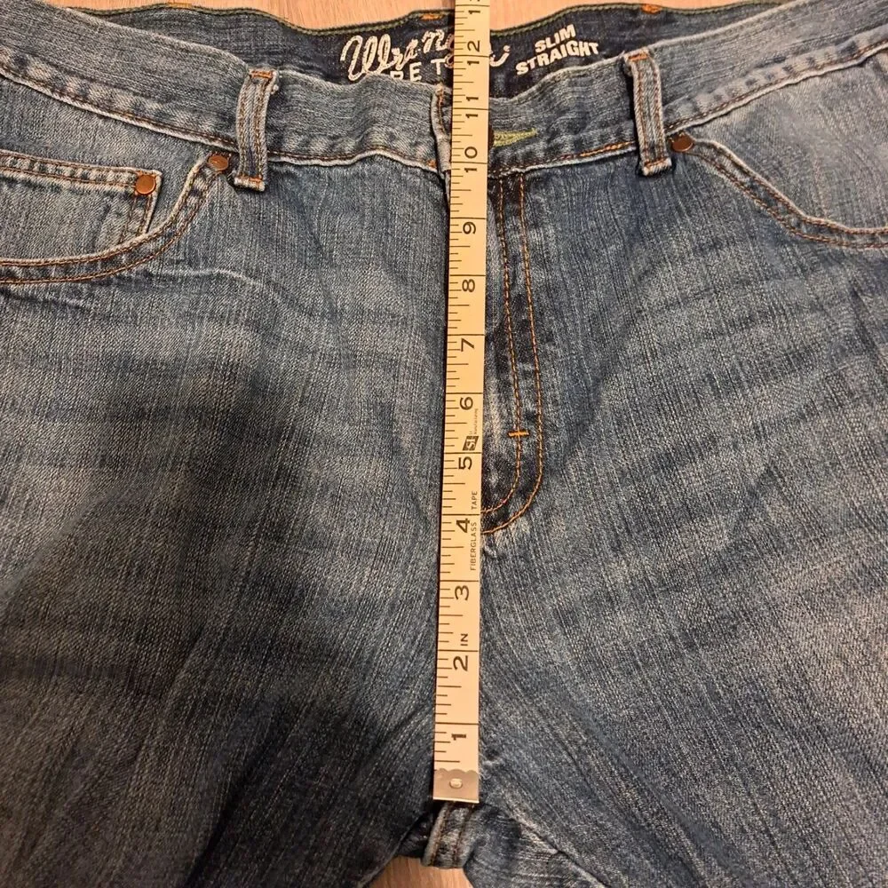 Wrangler Retro Slim Straight Jeans Mens 38x33* Medium Wash Stretch Denim Western